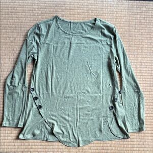 New Heathered Green Long Sleeve Top